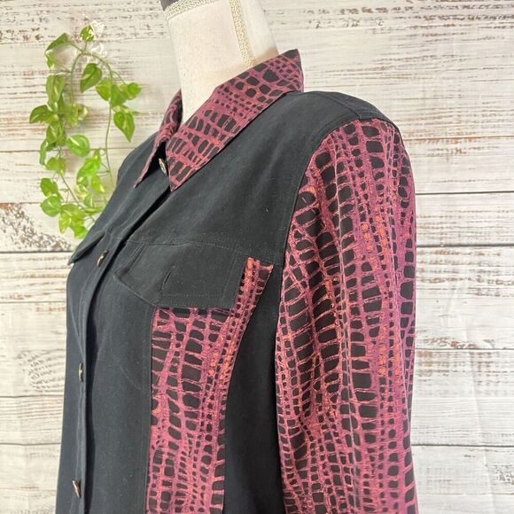 Koos of Course! Blazer Jacket size Small Purple Black Artsy Career Casual - Picture 10 of 14